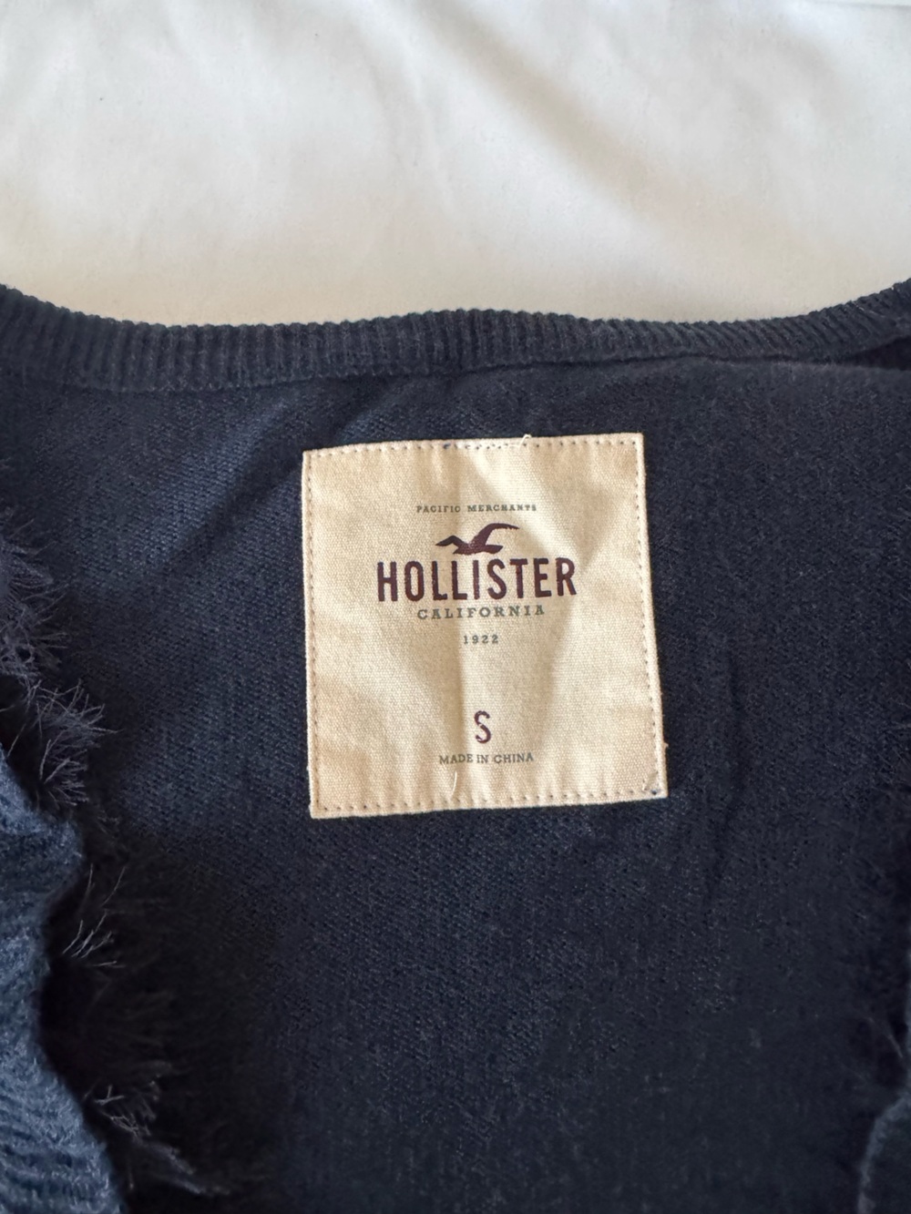 Hollister Navy Ruffle-Trim Open Cardigan - Picture 2 of 2
